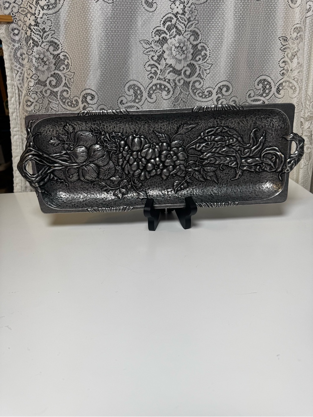 Vintage Carson Statesmetal 15” Celery Relish Tray Vegetable Pewter Freeport, PA
